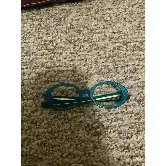 Cutler and Gross Unisex Cat Eye Sunglasses Blue Frame Clear Lens Vintage - Picture 2 of 6